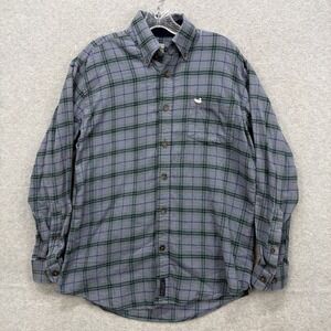 Southern Marsh Shirt Mens Small Blue Green Plaid Soft Flannel Heritage Cabin